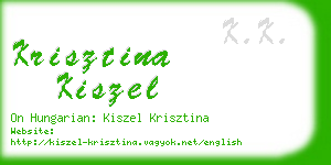 krisztina kiszel business card